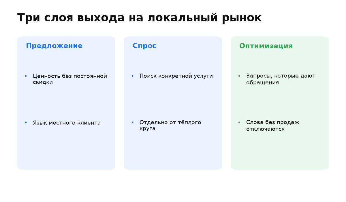 Выход за пределы диаспоры требует предложения, проверки спроса и регулярной оптимизации.
