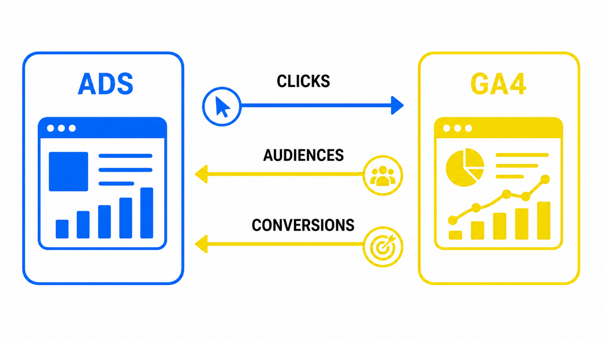 Схема зв'язку Google Ads і Google Analytics