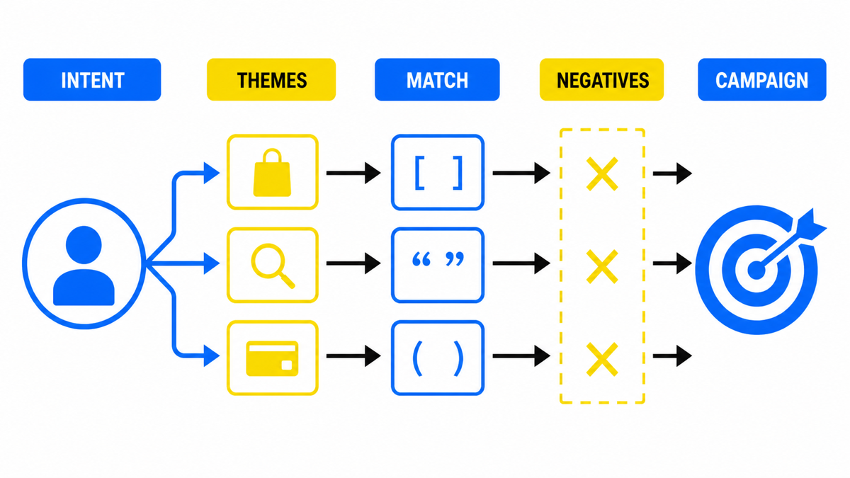 Keyword research workflow from intent to query report